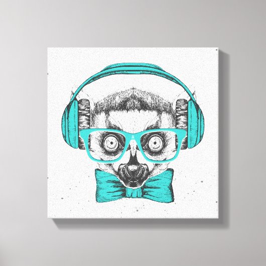 Lemur | Muziekoverloop Canvas Afdruk (Voorkant)