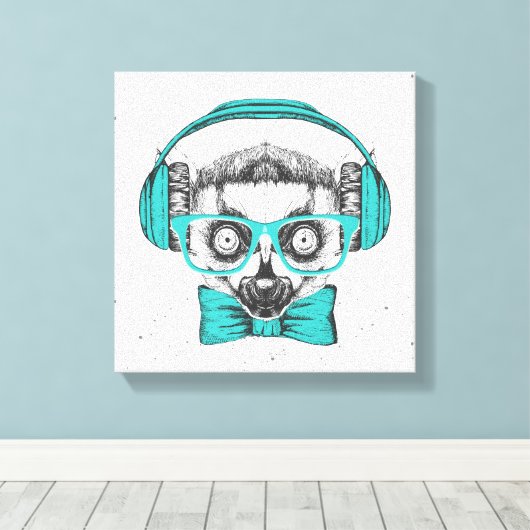 Lemur | Muziekoverloop Canvas Afdruk (Insitu (Houten vloer))