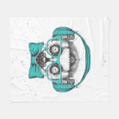 Lemur | Muziekoverloop Fleece Deken (Voorkant (Horizontaal))