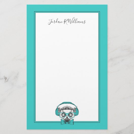 Lemur | Muziekoverloop | Jouw namen toevoegen Briefpapier (Voorkant)