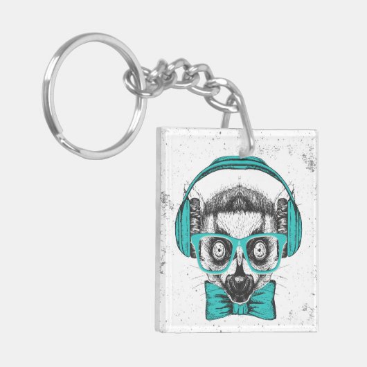 Lemur | Muziekoverloop Sleutelhanger (Voorkant Links)