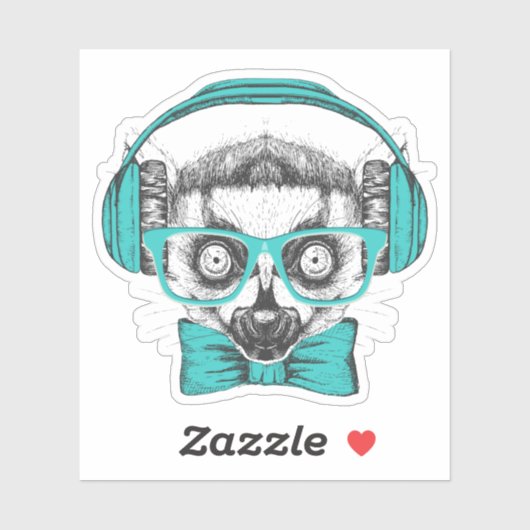Lemur | Muziekoverloop Sticker (Vel)