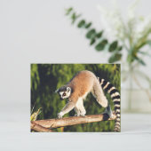 Lemur op een boomtak feestdagenkaart (Staand voorkant)