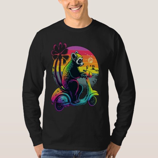 Lemur op motorscooter t-shirt (Voorkant)