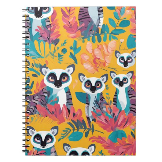 Lemur Paradise Notitieboek – levendig Oerwoud ontw (Voorkant)