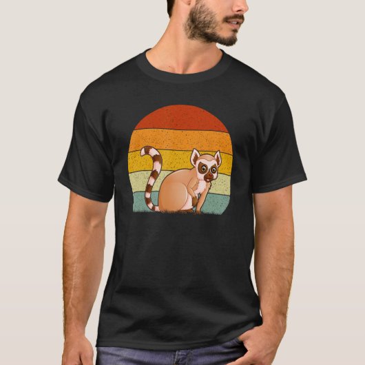 Lemur  Retro Style Vintage T-shirt (Voorkant)