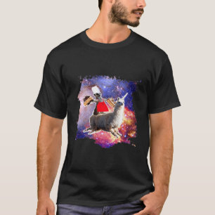 Lemur Riding Llama Eenhoorn Eten Taart T-shirt