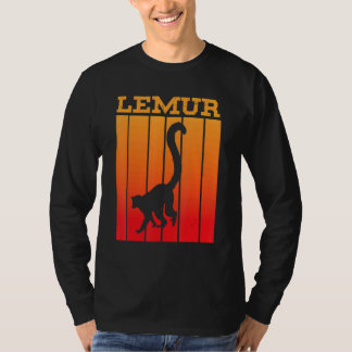 Lemur Shadow Silhouette At Sunset T-shirt