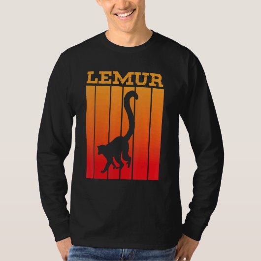 Lemur Shadow Silhouette At Sunset T-shirt (Voorkant)