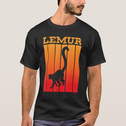 Lemur Shadow Silhouette op Sunset T-shirt (Voorkant)