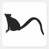 Lemur Silhouette Vierkante Sticker (Voorkant)