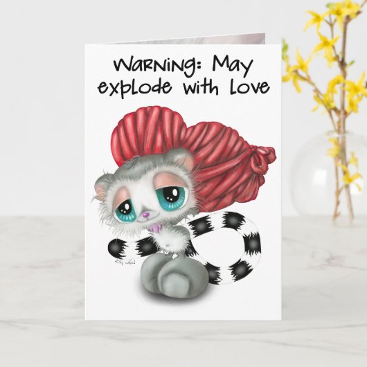 Lemur Surprise Confession — A Sweet Secret Kaart (Gele Bloem)