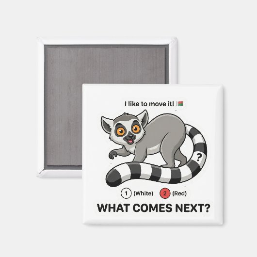 Lemur Tail Color Pattern Magneet (Voorkant / Achterkant)