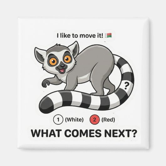 Lemur Tail Color Pattern Magneet (Voorkant)
