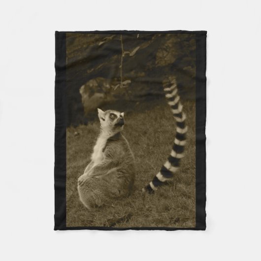 Lemur Tail Valencia Tint Vertical Sticker Fleece Deken (Voorkant)