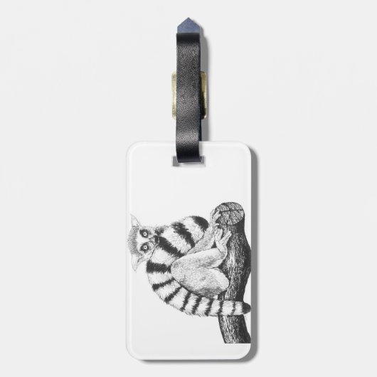 Lemur tekening bagagelabel (Achterkant verticaal)