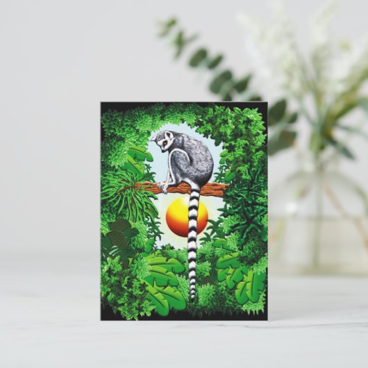 Lemur van Madagaskar Briefkaart (Staand voorkant)
