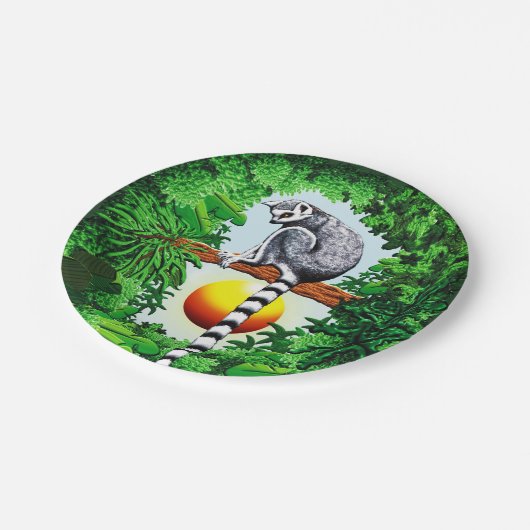 Lemur van Madagaskar Papieren Bordje (Gekanteld)