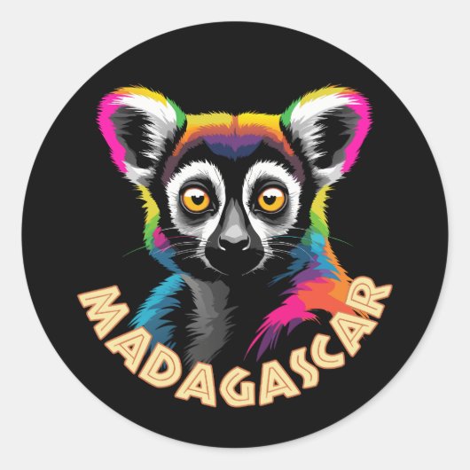 Lemur van Madagaskar Ronde Sticker (Voorkant)