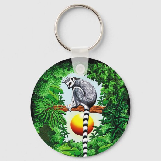 Lemur van Madagaskar Sleutelhanger (Voorkant)