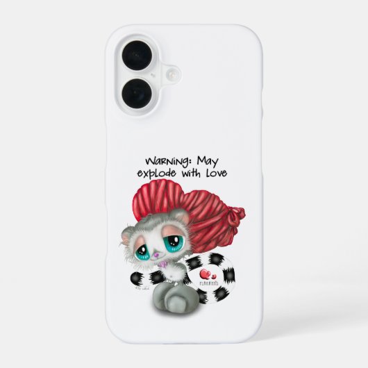 Lemur Whispers of Love – Surprise Heart iPhone 16 Hoesje (Achterkant)