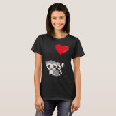 Lemur With Heart Balloon Valentines Day Love Boys T-shirt (Voorkant volledig)