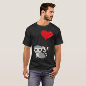 Lemur With Heart Balloon Valentines Day Love Boys T-shirt (Voorkant volledig)