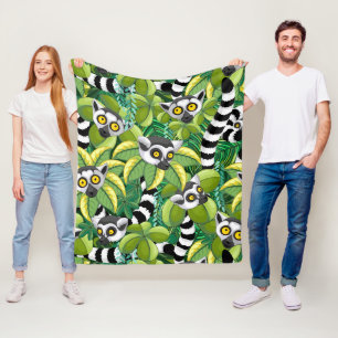 Lemuren van Madagaskar in Exotische Jungle Fleece Deken