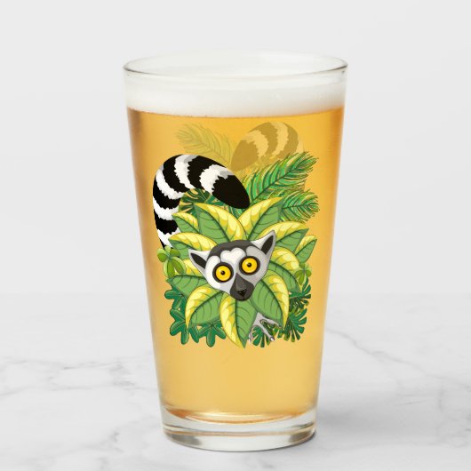 Lemuren van Madagaskar in Exotische Jungle Glas (Voorkant gevuld)