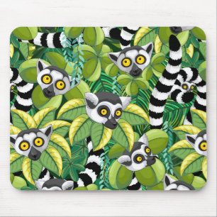 Lemuren van Madagaskar in Exotische Jungle Muismat