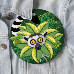 Lemuren van Madagaskar in Exotische Jungle Ronde Button 6,0 Cm