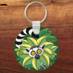 Lemuren van Madagaskar in Exotische Jungle Sleutelhanger