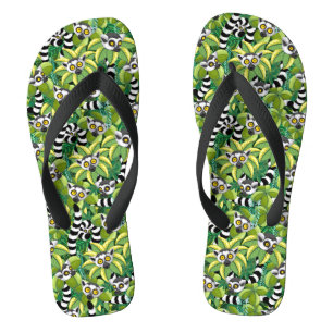 Lemuren van Madagaskar in Exotische Jungle Teenslippers