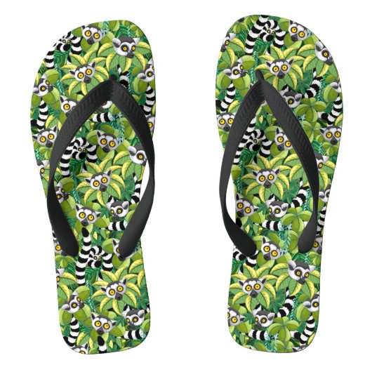 Lemuren van Madagaskar in Exotische Jungle Teenslippers (Voetbed)