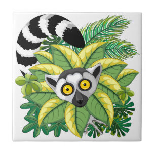 Lemuren van Madagaskar in Exotische Jungle Tegeltje