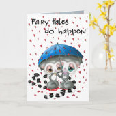 Lemurenkoppel Verliefd Onder Hartregen Kaart (Gele Bloem)