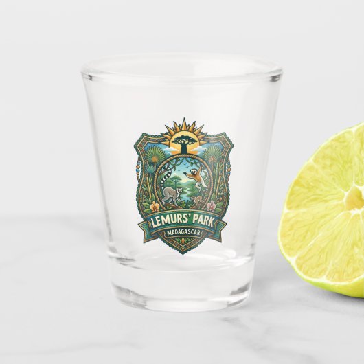 Lemurenpark Madagaskar Shot Glas (Voorkant)