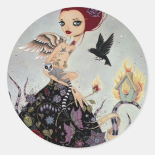 Lemuridea-Stickers Ronde Sticker