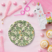 lemurs and branches mango seamless pattern   papieren bordje (Feest)