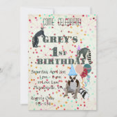 Lemurs Fun Abstracte uitnodiging van Birthday (Voorkant)