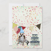 Lemurs Fun Abstracte uitnodiging van Birthday (Achterkant)