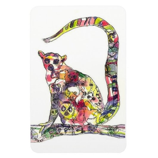 Lemurs in een Lemur Magnet Magneet (Verticaal)