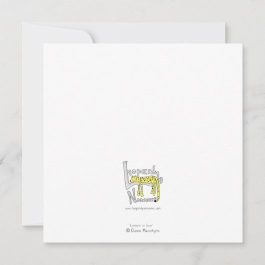 Lemurs in liefde schattig Valentijns's platte vier (Achterkant)