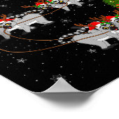 Lemurs Santa Sleigh Flying Funny Magical Christmas Poster (Hoek)