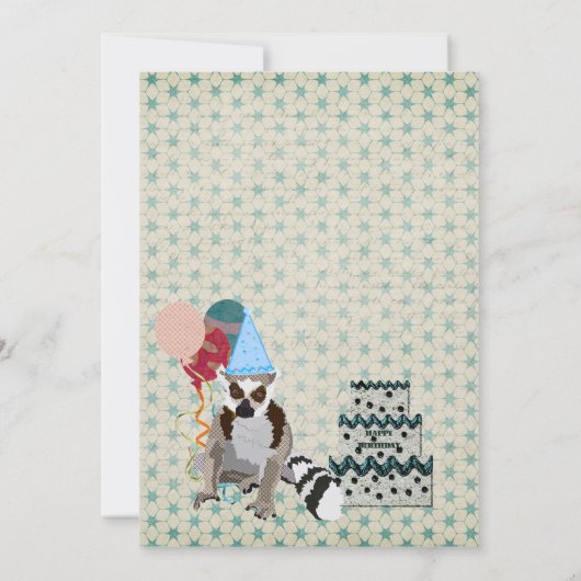 Lemurs uitnodiging van Birthday (Achterkant)