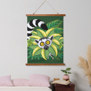Lemurs van Madagaskar in Exotische Jungle Hangend Wandkleed