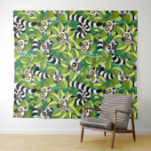 Lemurs van Madagaskar in Exotische Jungle Wandkleed (In Situ (horizontaal))