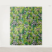 Lemurs van Madagaskar in Exotische Jungle Wandkleed (Voorkant)