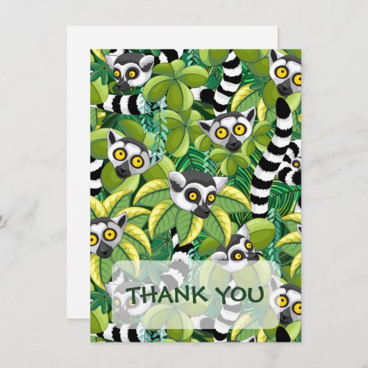 Lemurs van Madagaskar in het exotische Oerwoud Bedankkaart (Voorkant / Achterkant)