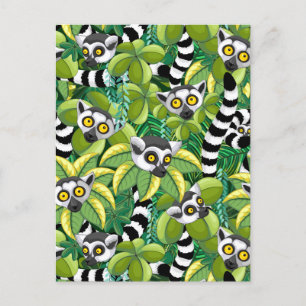 Lemurs van Madagaskar in het exotische Oerwoud Briefkaart